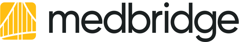 MedBridge logo with a yellow and white abstract design next to the word "medbridge" in bold black letters.